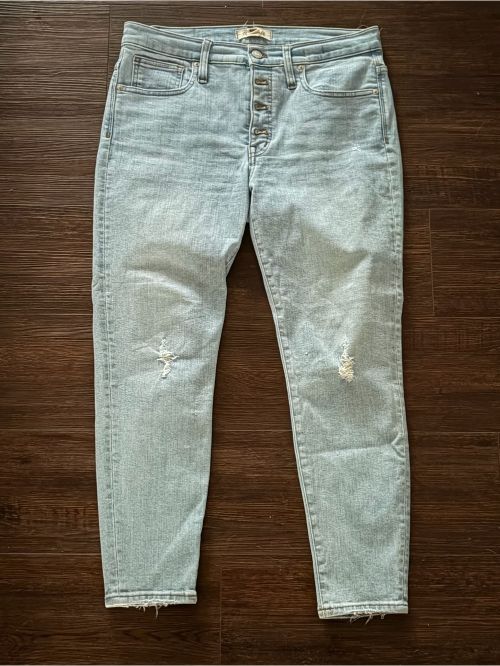 Madewell Light Blue Distressed High-Rise Jeans size 30